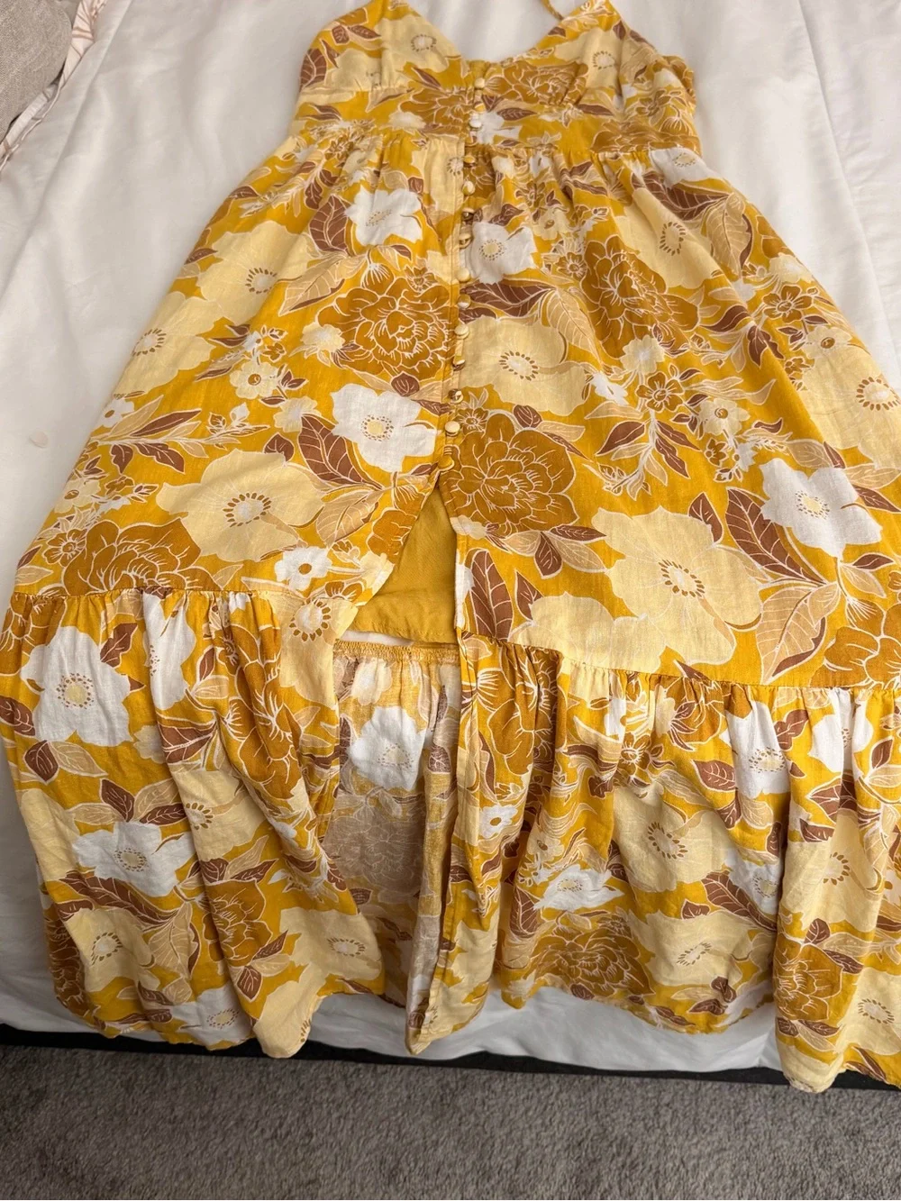 Abercrombie & Fitch Yellow Floral Maxi Sundress